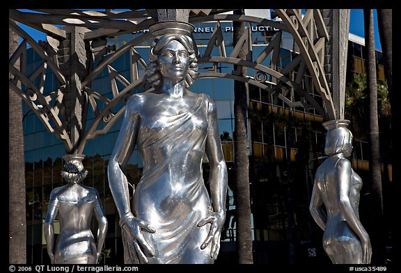 Gazebo with statue of actress  Dorothy Dandridge. Hollywood, Los Angeles, California, USA
