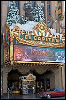 Spanish colonial facade of the El Capitan theatre. Hollywood, Los Angeles, California, USA (color)