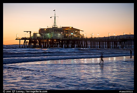 Pier at sunset. Santa Monica, Los Angeles, California, USA (color)