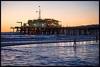 Pier at sunset. Santa Monica, Los Angeles, California, USA ( color)