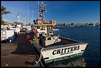 Fishing boat and deck. Marina Del Rey, Los Angeles, California, USA