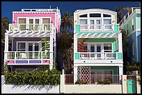 Colorful beach houses. Santa Monica, Los Angeles, California, USA ( color)
