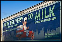 Vintage advertising mural, one of the first of its kind. Burlingame,  California, USA (color)