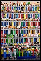 Collection of Pez dispensers, Pez museum. Burlingame,  California, USA