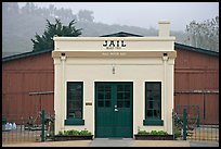 Tiny historic jail. Half Moon Bay, California, USA (color)