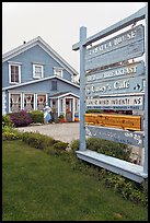 Zabella House and signs. Half Moon Bay, California, USA ( color)