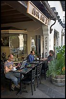 Men sitting at Cafe. Palo Alto,  California, USA (color)