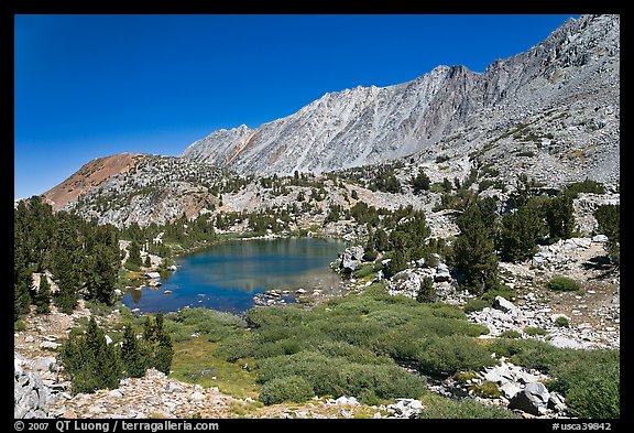 Lake and Inconsolable Range, John Muir Wilderness. California, USA (color)