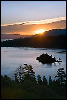 Sunrise over Emerald Bay and Fannette Island, California. USA ( color)