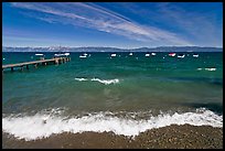 Surf break and dock, West shore, Lake Tahoe, California. USA ( color)