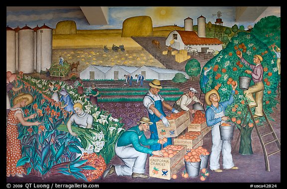Public Works of Art Project mural, Coit Tower. San Francisco, California, USA (color)