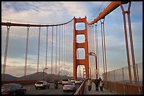 Sidewalk and traffic from the Golden Gate Bridge. San Francisco, California, USA