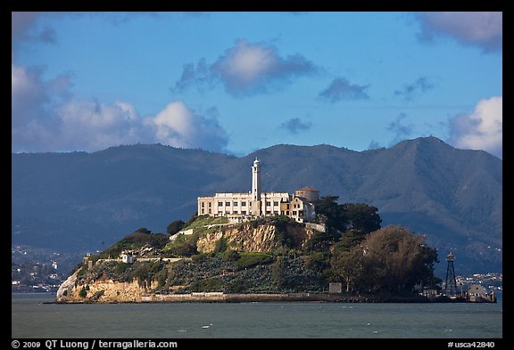 Alcatraz Island and prison. San Francisco, California, USA (color)