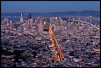 Night San Francisco cityscape. San Francisco, California, USA ( color)