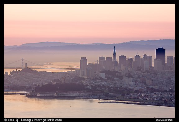 San Francisco cityscape with Bay at dawn. San Francisco, California, USA