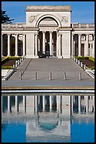 Entrance of Palace of the Legion of Honor reflected in pool. San Francisco, California, USA ( color)