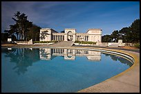 Basin reflecting California Palace of the Legion of Honor, Lincoln Park. San Francisco, California, USA