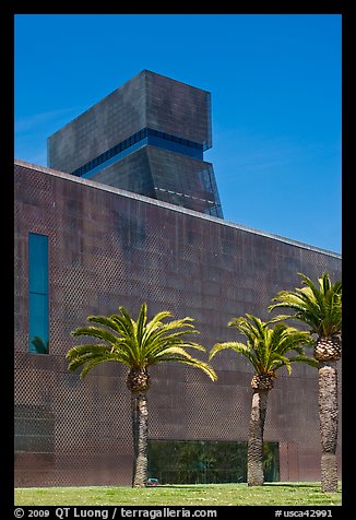 Hamon Tower and M H De Young memorial museum. San Francisco, California, USA (color)