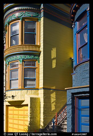 Victorian houses detail, Haight-Ashbury District. San Francisco, California, USA