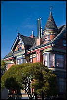 Red victorian house, Haight-Ashbury District. San Francisco, California, USA ( color)