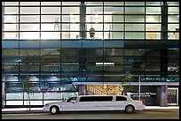 Limousine and glass building. San Francisco, California, USA ( color)