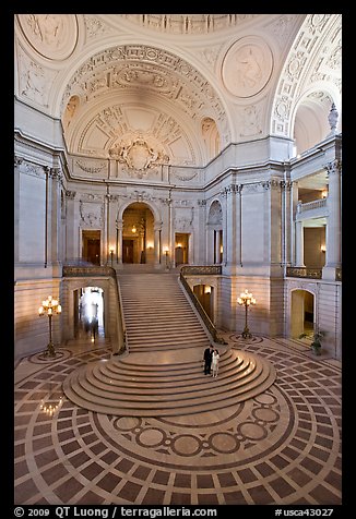 City Hall rotunda interior. San Francisco, California, USA (color)
