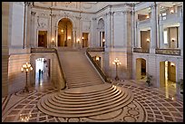 Grand staircase inside City Hall. San Francisco, California, USA ( color)