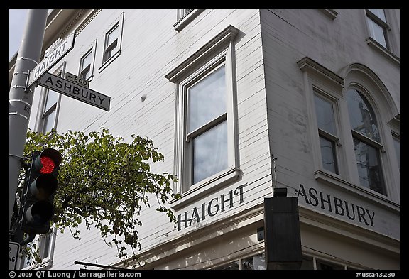 Corner of  Haight Street and Ashbury Street. San Francisco, California, USA (color)