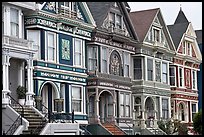 Row of elaborately decorated victorian houses. San Francisco, California, USA ( color)