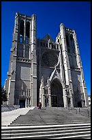 Grace Cathedral from the front steps. San Francisco, California, USA ( color)