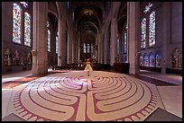 Labyrinth inside Grace Cathedral. San Francisco, California, USA (color)