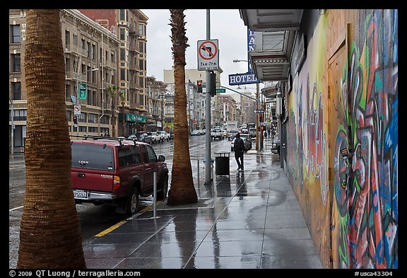Rainy street. San Francisco, California, USA (color)