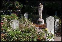 Gravestones and statue, Mission Dolores. San Francisco, California, USA ( color)