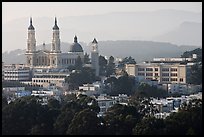 USF buildings and Saint Ignatius Church. San Francisco, California, USA