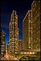 Embarcadero Center high-rises with Christmas illuminations. San Francisco, California, USA ( color)