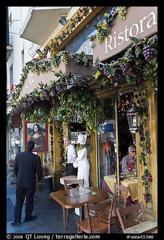 Italian restaurant, Little Italy, North Beach. San Francisco, California, USA (color)