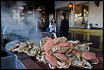 Crabs ready to be cooked, Fishermans wharf. San Francisco, California, USA (color)