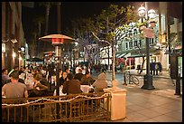 People dining at outdoor restaurant, Third Street Promenade. Santa Monica, Los Angeles, California, USA ( color)