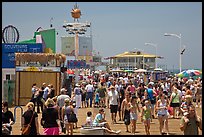 Summer crowds on Santa Monica Pier. Santa Monica, Los Angeles, California, USA ( color)