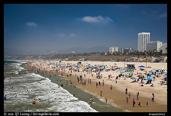 Santa Monica Beach in summer. Santa Monica, Los Angeles, California, USA (color)
