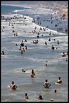 People in water, Santa Monica Beach. Santa Monica, Los Angeles, California, USA ( color)