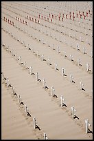 Arlington West memorial crosses. Santa Monica, Los Angeles, California, USA (color)