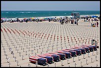 Arlington West Iraq war memorial, Santa Monica beach. Santa Monica, Los Angeles, California, USA (color)