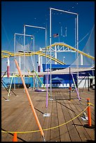 Empty acrobatics setup. Santa Monica, Los Angeles, California, USA (color)