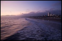 Ocean and beachfront at sunset. Santa Monica, Los Angeles, California, USA ( color)