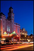 Historic movie theater at night, Sonoma. Sonoma Valley, California, USA ( color)