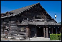 Historic building made of redwood, Scotia. California, USA (color)