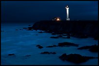 Point Arena Light Station at night. California, USA ( color)