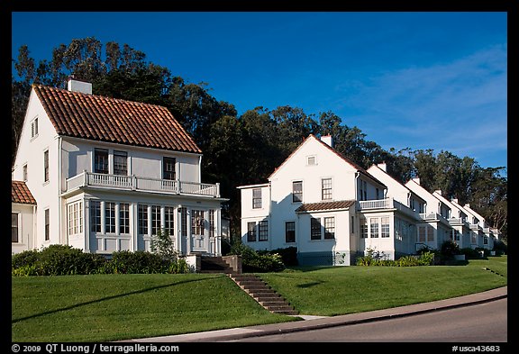 Former military residences, the Presidio. San Francisco, California, USA (color)