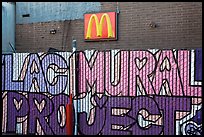 Hand-drawn letters and commercial logo, Mission District. San Francisco, California, USA ( color)